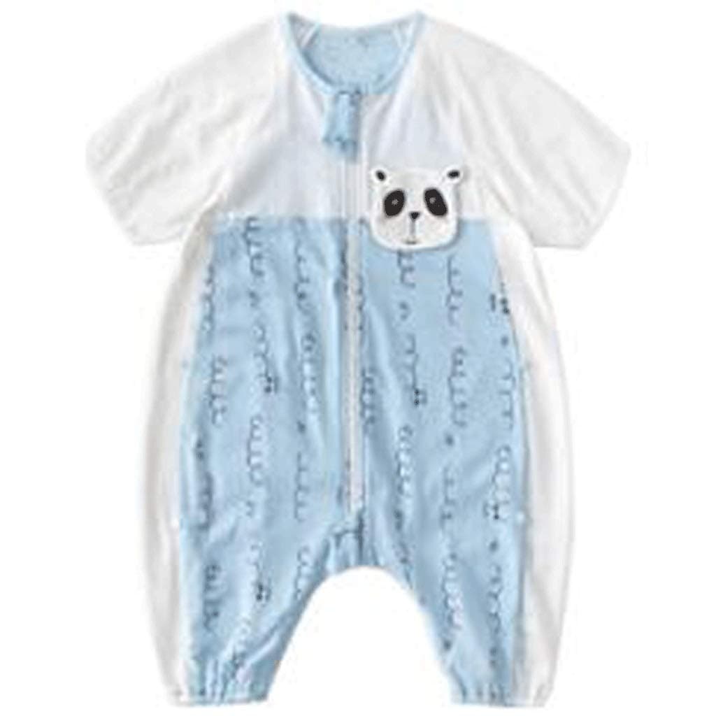 Receiving Blankets Baby Sleeping Bag Spring Autumn And Winter Indoor Newborn 3/4 Sleeve Slumber Bags 4 Season Children Blue Anti-kick Swaddlers (Color : Blue curve, Size : X-Large)