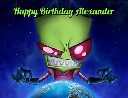 Invader Zim Edible Image Photo Cake Topper Sheet Personalized Custom Customized Birthday Party - 1/4 Sheet - 78813 by Sweet Custom Cakes