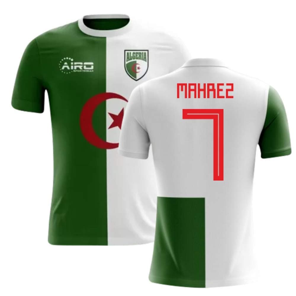 Airosportswear2022-2023 Algeria Home Concept Football Soccer T-Shirt Jersey (Riyad Mahrez 7) Green