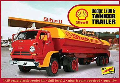 Lindberg Models LN118 1:25 Scale Dodge L700 with Shell Tanker Trailer Model