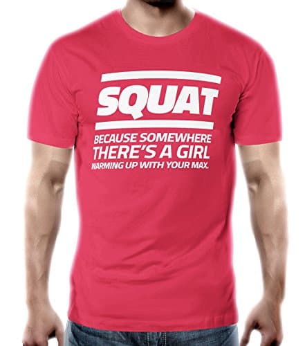 Squat Fitness Gym Men's T-Shirt Red X-Large
