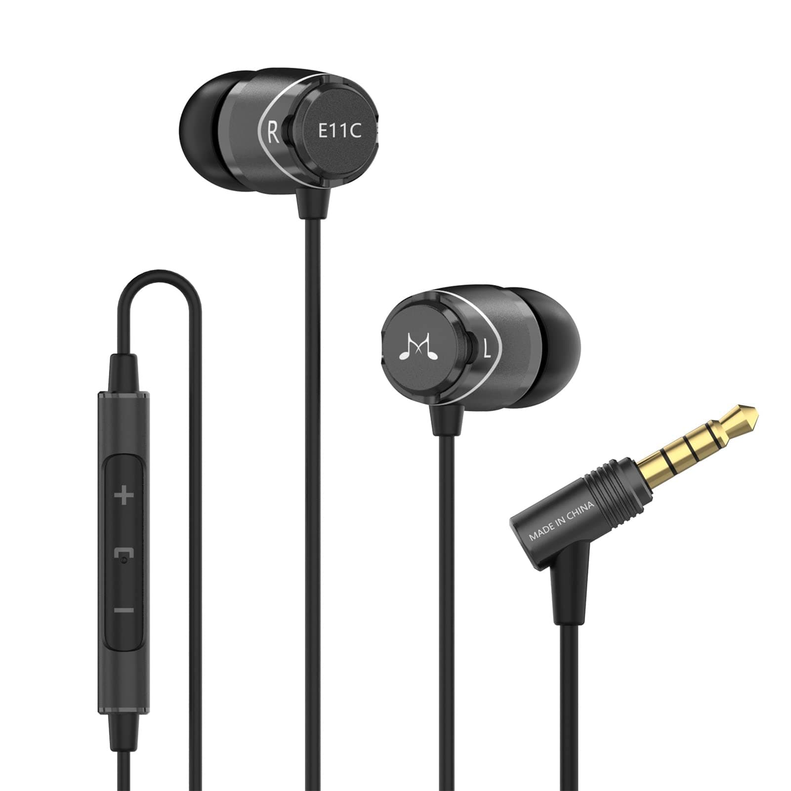 SoundMAGIC E11C High Fidelity Earphones smartphone earbuds In Ear Sound Isolating Headphones with Mic and Remote for Audiophiles - Black