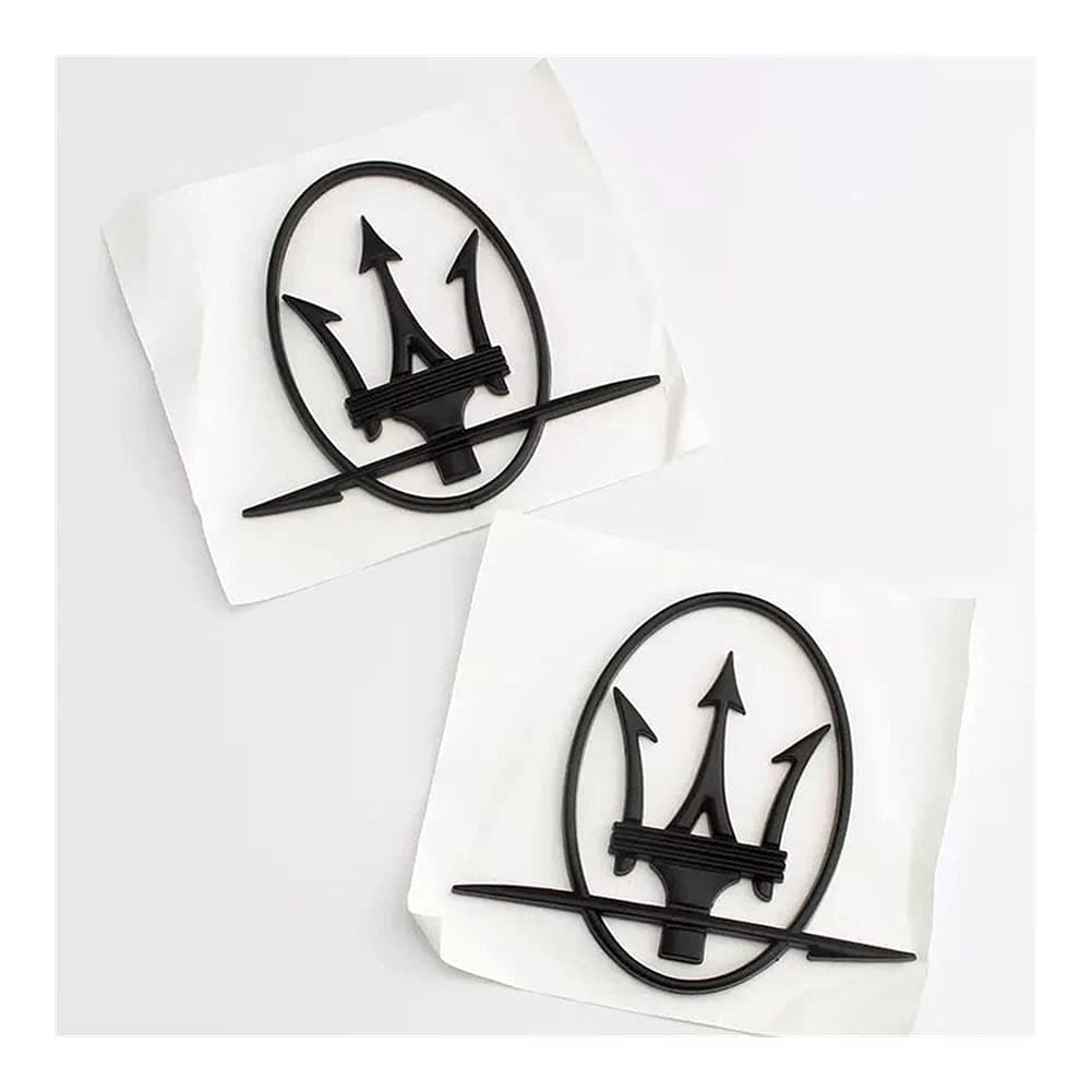 Car Emblem Badge 2pcs Car ABS Decals Sticker compatible with Maserati Granturismo Quattroporte GTS Ghibli Levante GT Logo Car Emblem Badge Styling Stickers Emblem Decal Stickers ( Color Name : B )