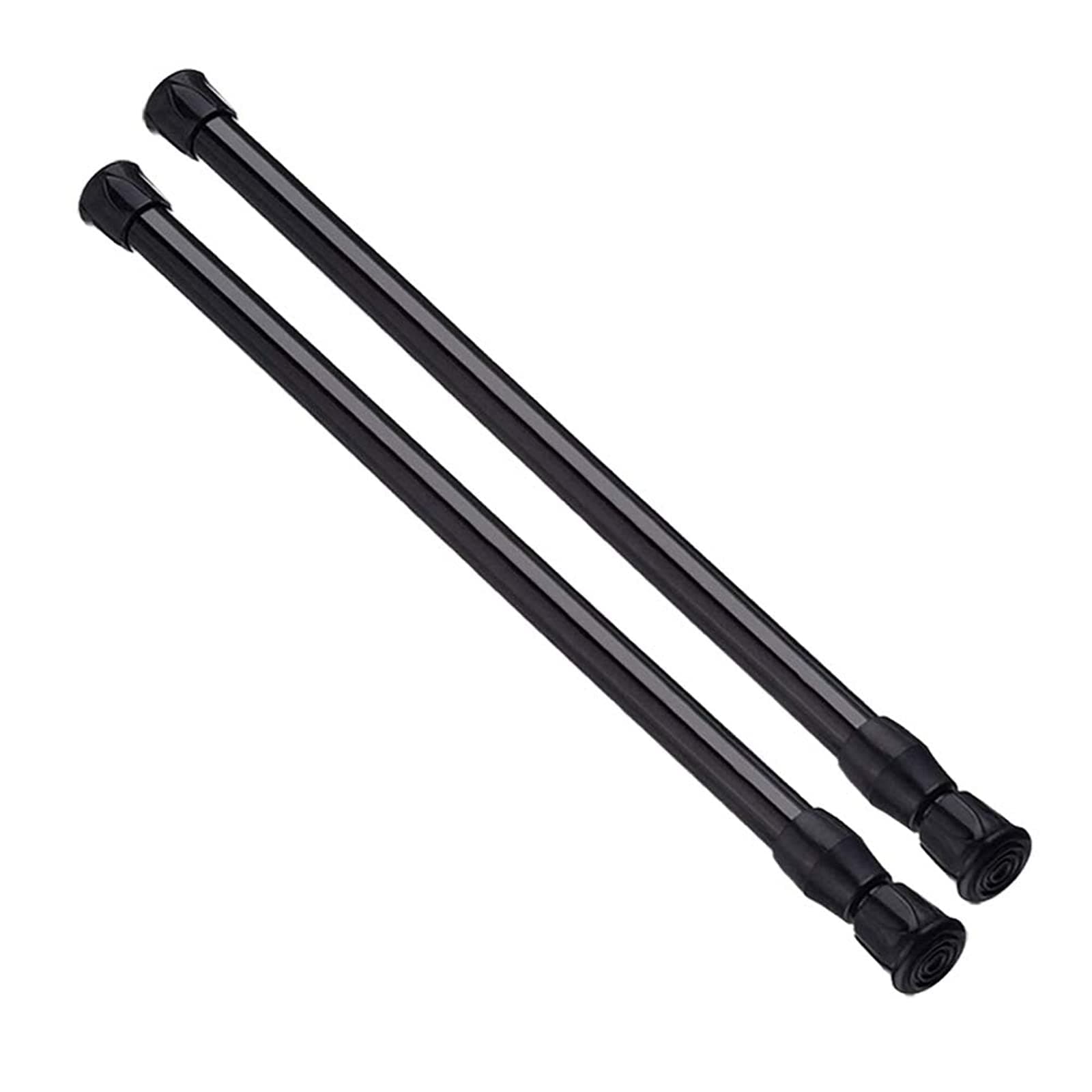 Spring Tension Curtain Rods Short Tension Rod (Black,17" to 28"-2Pcs)
