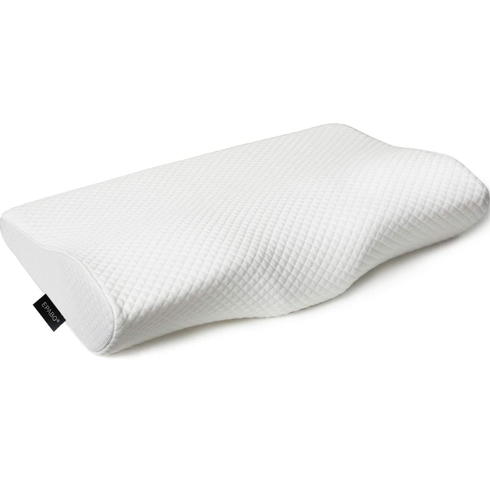 Contour Memory Foam Pillow Orthopedic Sleeping Pillows, Ergonomic Cervical Pillow for Neck Pain - for Side Sleepers, Back and Stomach Sleepers, Free Pillowcase Included (Firm & Queen)