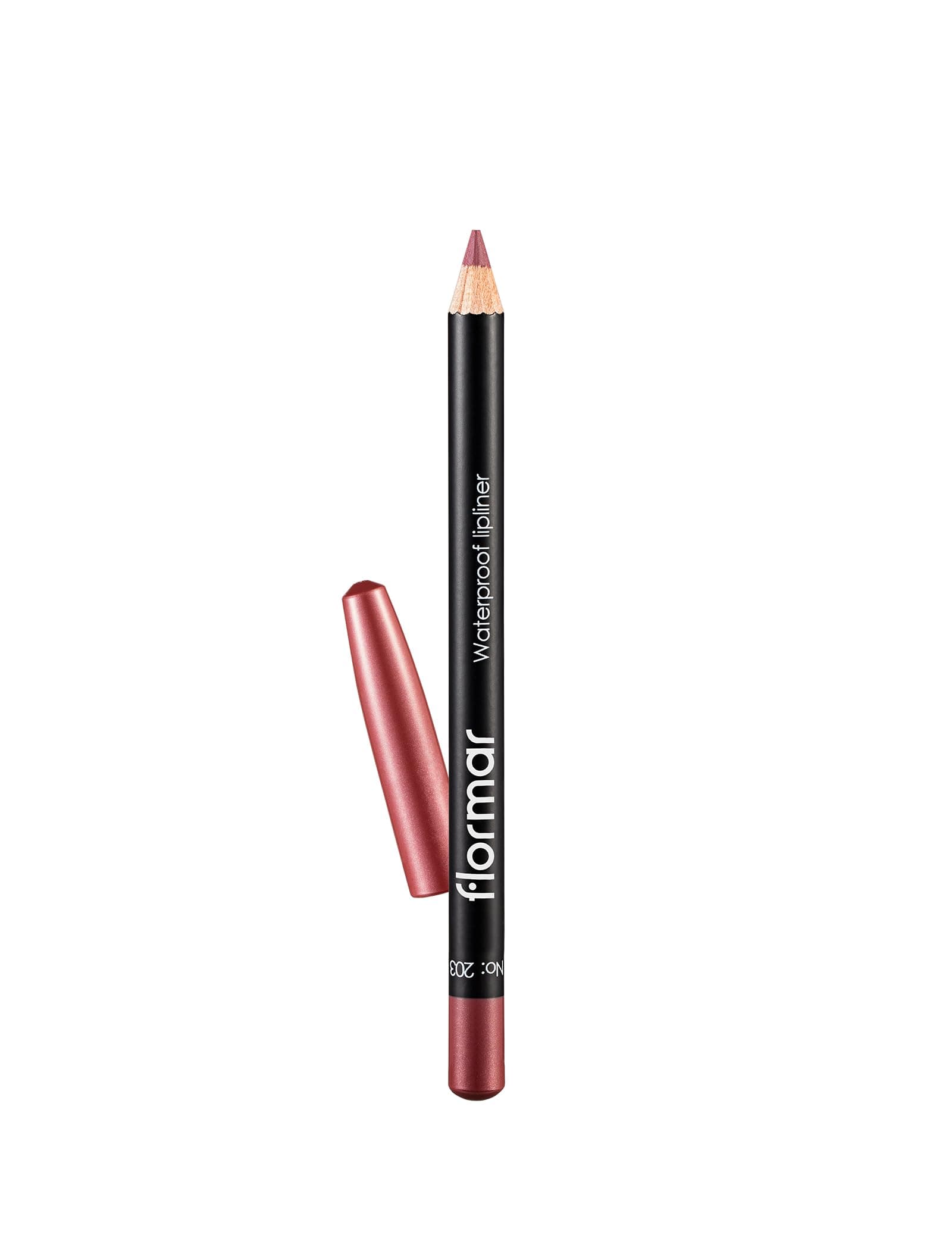 Flormar Waterproof Lipliner – 203 Subdued Pink – Blendable, Long-Wear, Waterproof, Precise Tip, Smooth