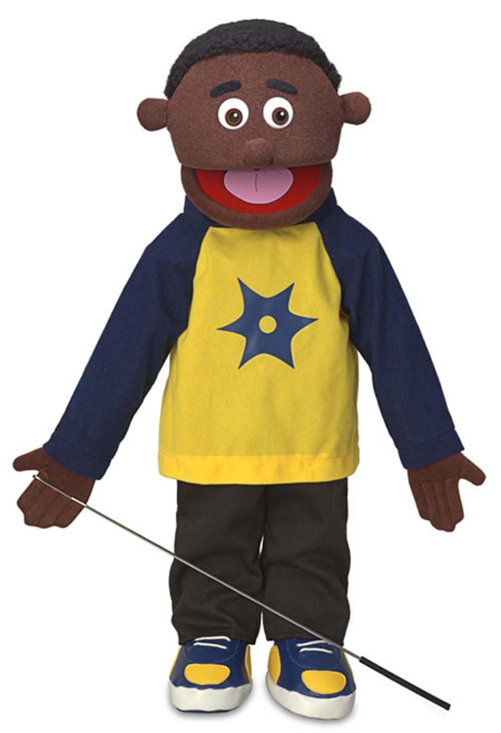Silly Puppets 25" Jordan, Black Boy, Full Body, Ventriloquist Style