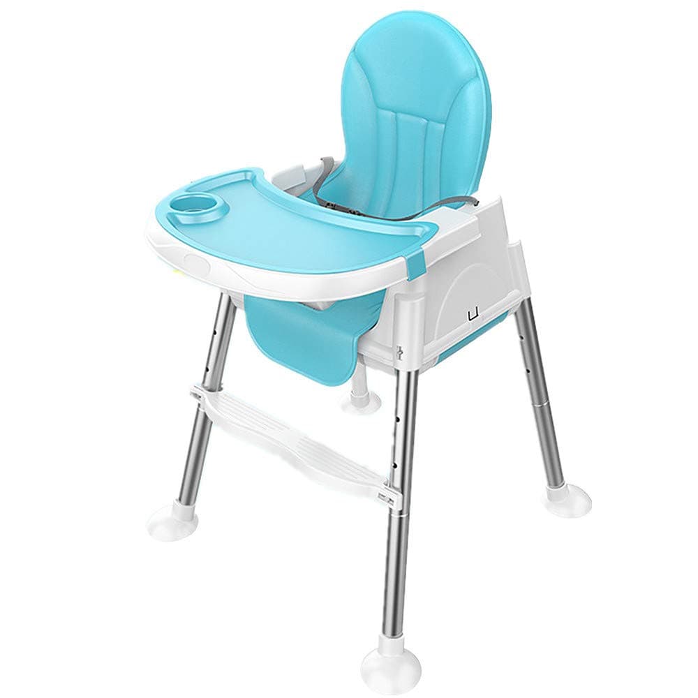 Baby High Chair, U-HOOME Baby Feeding Chair Toddler Chair Snack High Chair Seat Toddler Booster Furniture Detachable Double Tray Non-Slip Feet Adjustable Legs for Baby & Toddler-Blue