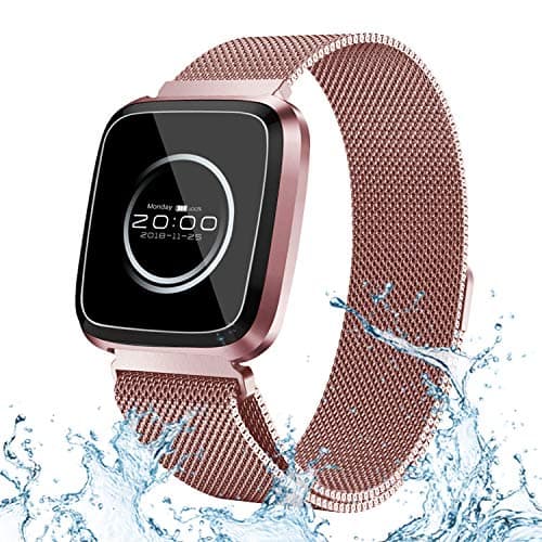 Sports Smart Bracelets Watch Fitness Tracker for Women Men 240x240 IPS HD Screen IP68 Waterproof Heart Rate Blood Pressure Sleep Monitor Running GPS Tracker Metal Case Band for iOS Android Phones