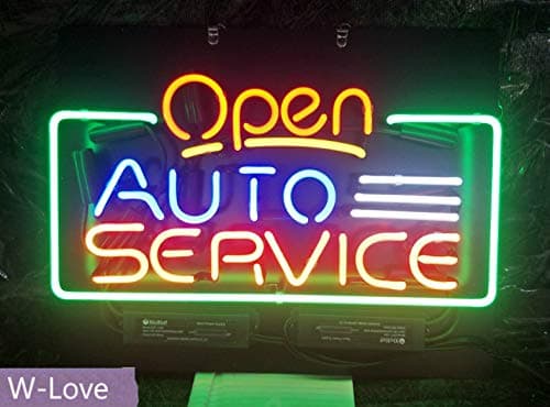 Mirsne neon Signs, Glass Tube neon Lights, 17" by 14" inch Auto Service neon Signs bar, The Best neon Sign Custom Supplied for a Wide Range of Personal uses.