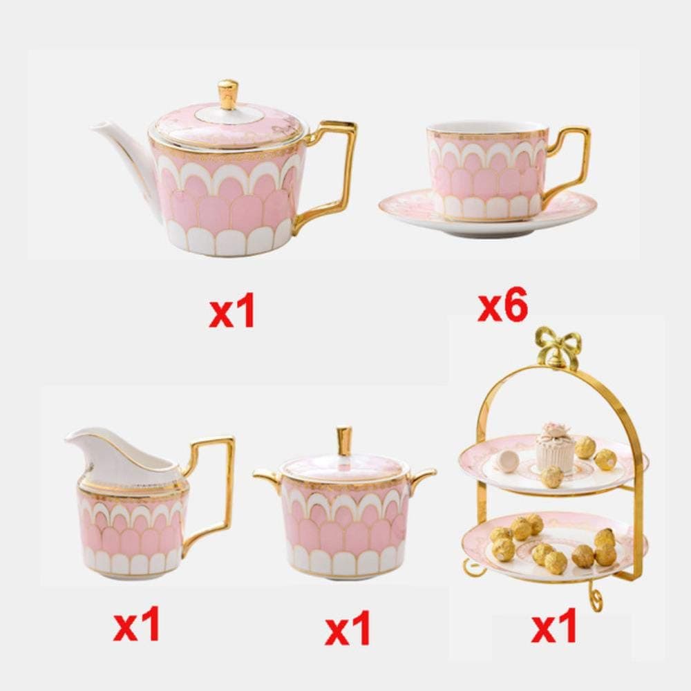 Lili Top-grade delicate bone china coffee cup set, european vintage tea cup, tea kettle, coffee teapot and tea cup and saucer set,10piece set