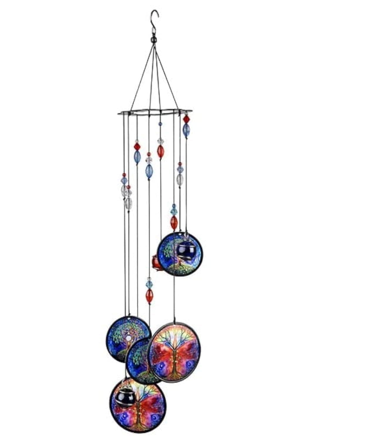 GrabMantra Evil Eye Sympathy Wind Chimes Indoor Outdoor Décor Gifts for Garden Home Wall Hanging Decor Tree Of Life(EvilEye Colourful)