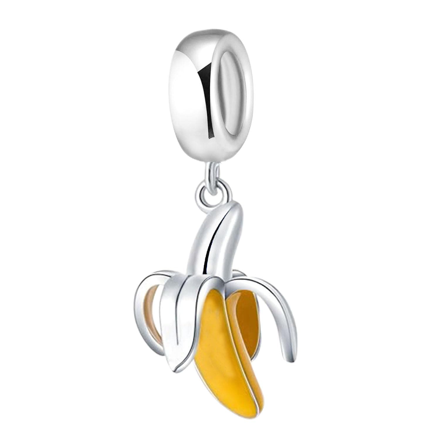 Amoony Charm 925 Sterling Silver Banana Fruit Christmas Love Lucky for Pandora Bracelet