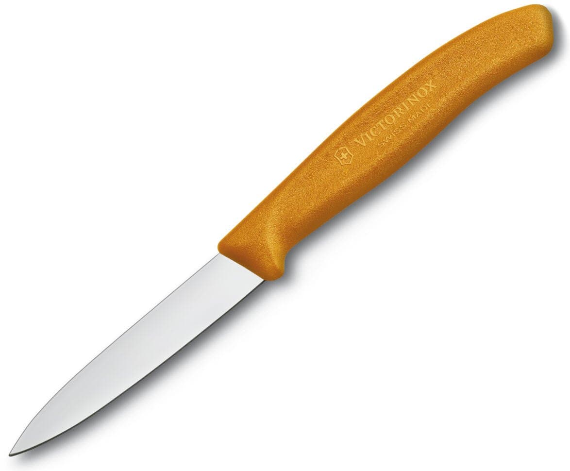 3.25 Inch Swiss Classic Paring Knife with Straight Edge, Spear Point, Orange, 3.25" Paring