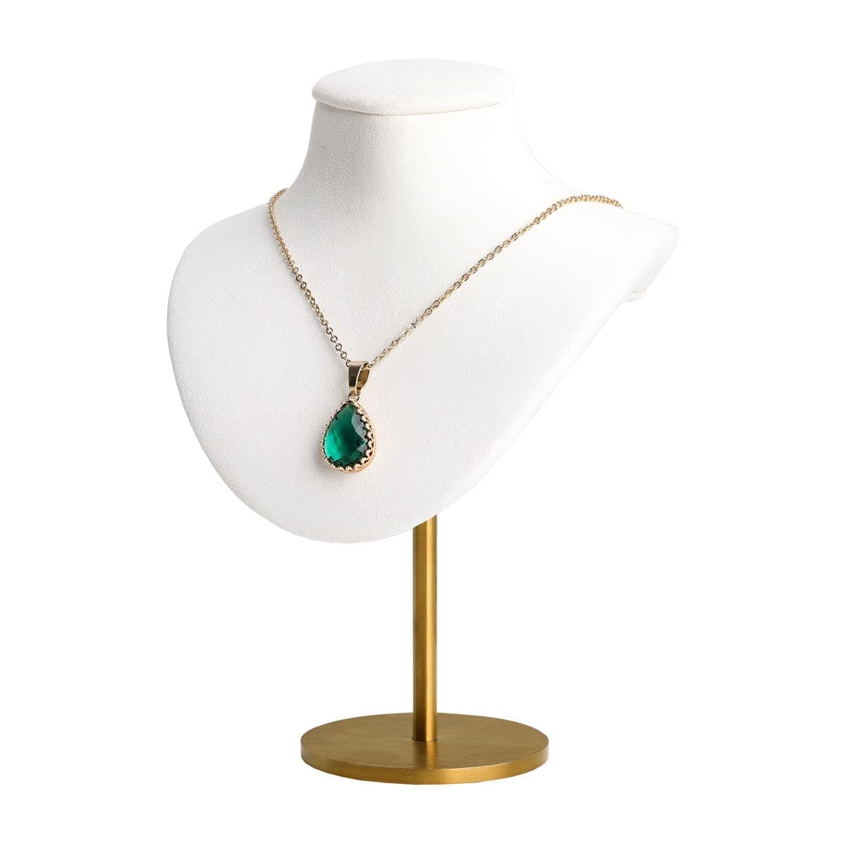GemeShou Retail Neck Display for Jewelry Necklace Bust Mannequin Holder White Velvet Jewelry Hanger for Photography【White-Height 6.5 inch】