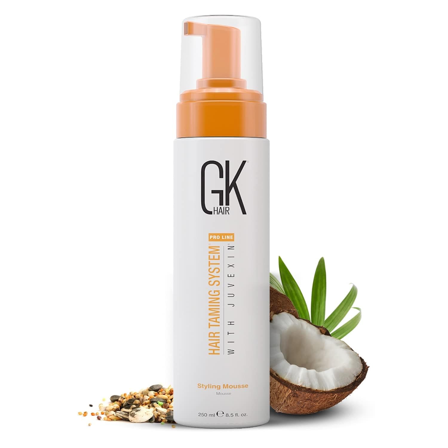 Global Keratin Volumizing Hair Styling Mousse (8.5 Fl Oz/250ml) -Enhances Curls Added Volume with Medium Hold & Boost Shine Moisturizing Blow Dry Frizz Control Foam for All Hair Types -Unisex