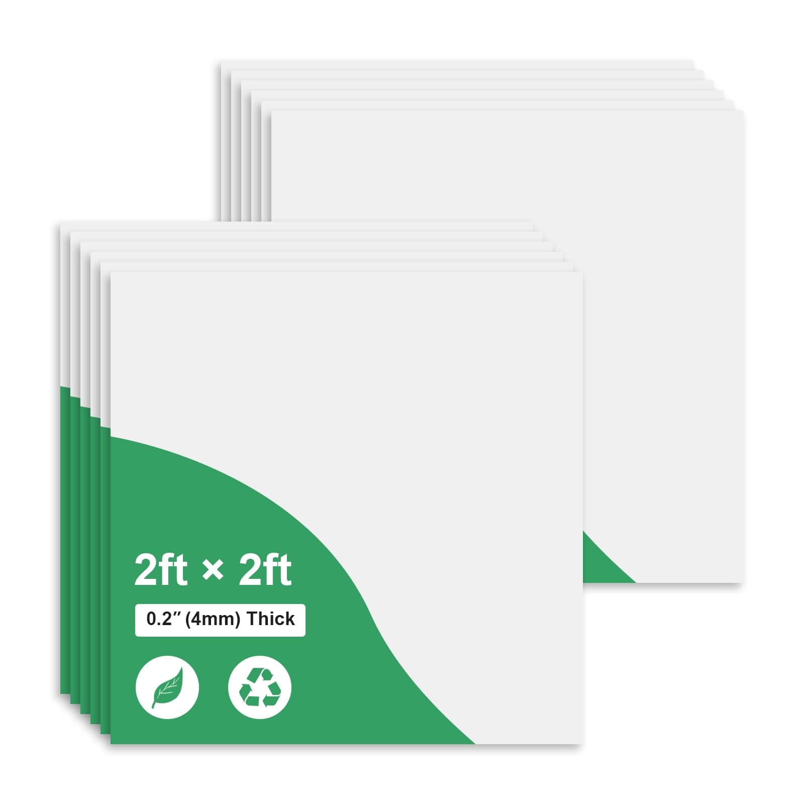 Smooth White Drop Ceiling Tile 2ft x 2ft, Ceiling Panel 24 x 24in – Waterproof, Washable and Fire-Rated to Prevent Breakage- Cover 48 Sq. Ft-Package of 12 Tiles