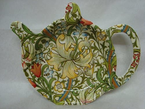 Melamine Teabag Tea Bag Tidy Holder Golden Lily William Morris Collection