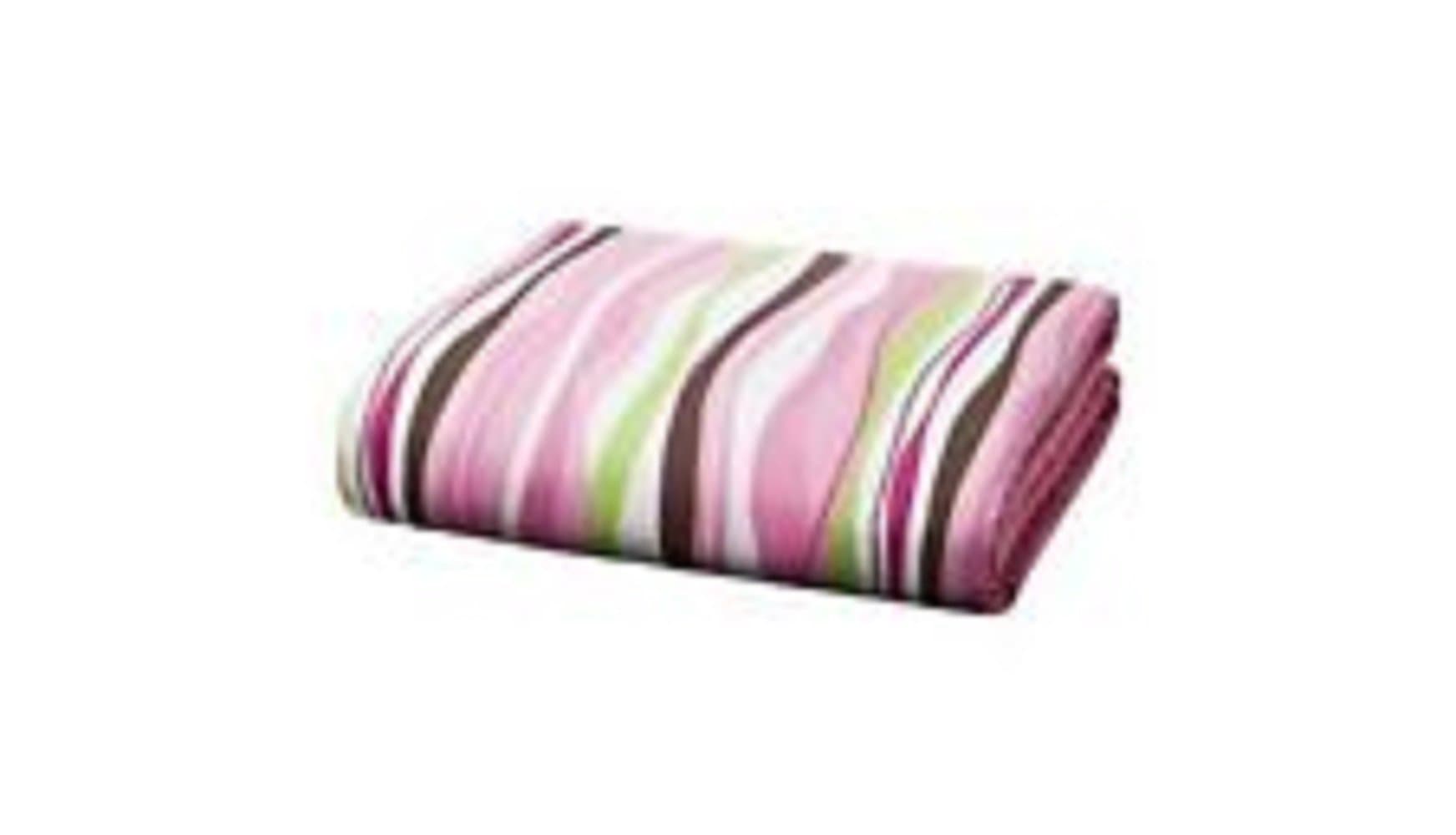 TiddliwinksRaspberry Garden Striped Crib Fitted Sheet