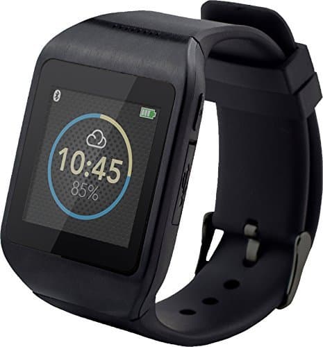 Versatile Bluetooth SmartWatch WiMe Wi-Watch M5 with Touchscreen, Bluetooth Sync, Pedometer, Water Resistance, Anti-Lost and Gift-Box Packaging (Black)