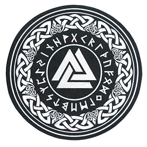 Nordic Viking Odin Valknut Symbol Large Embroidered Back Patch for Motorcycle Jacket & Biker Vest
