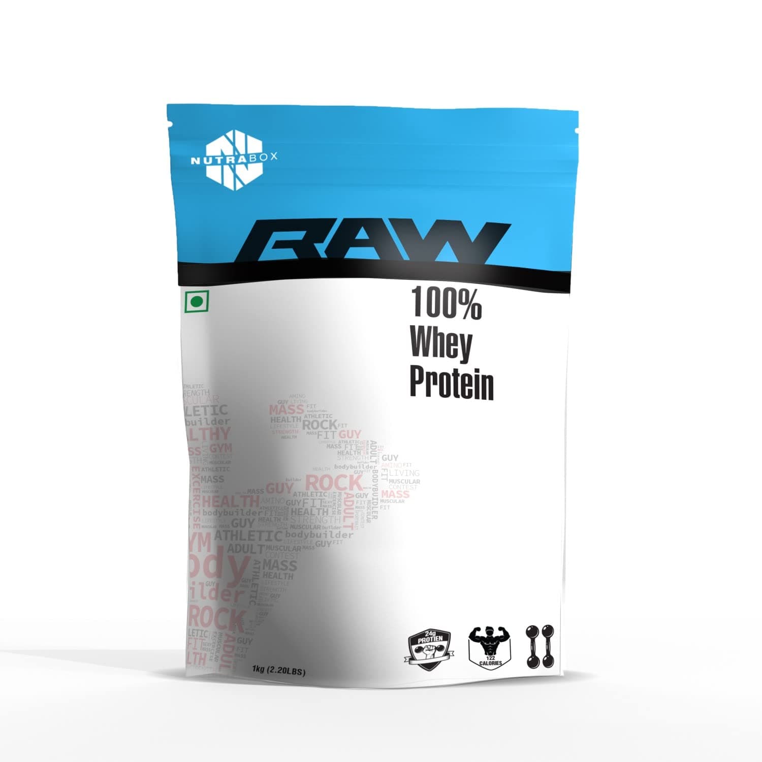 NUTRABOX 100% Pure Raw Whey Protein Powder Natural Unflavored Gym Supplement 1 Kg / 2.20 LBS