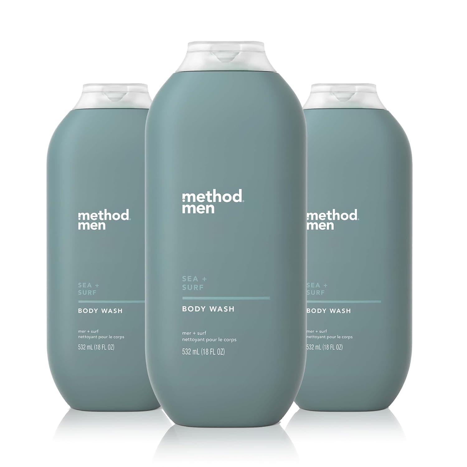 Method Men, Sea + Surf Body Wash, 18oz, 3 Packs, Packaging May Vary