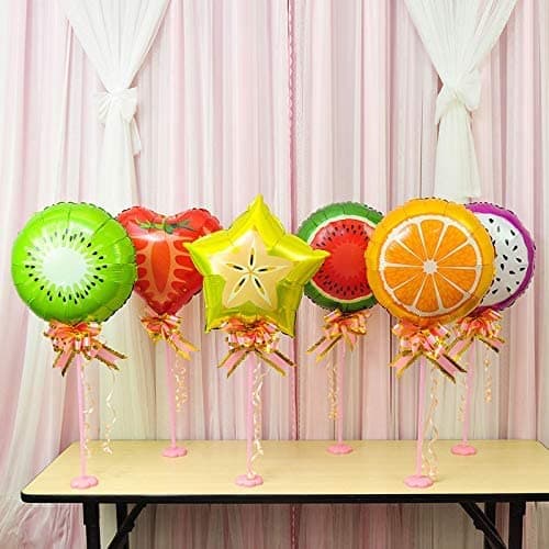 TONIFUL 30 Pcs Fruit Mylar Balloons Tropical Party Supplies 18 Inch Large Foil Aluminum Balloons for Birthday Party Baby Shower Summer Holiday Party Supplies Decorations