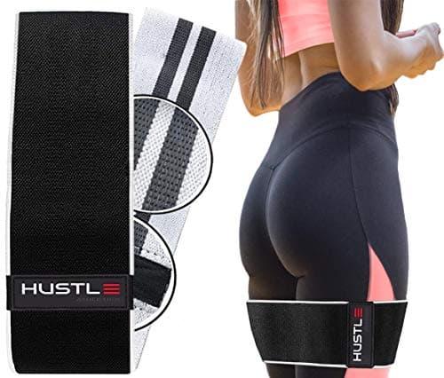 Hustle Athletics Booty Bands for Working Out - Quality Resistance Band with a Soft Thick Fabric Non Slip Design to Tighten Tone and Lift Those Legs and Butt - Meet Your New Workout Buddy