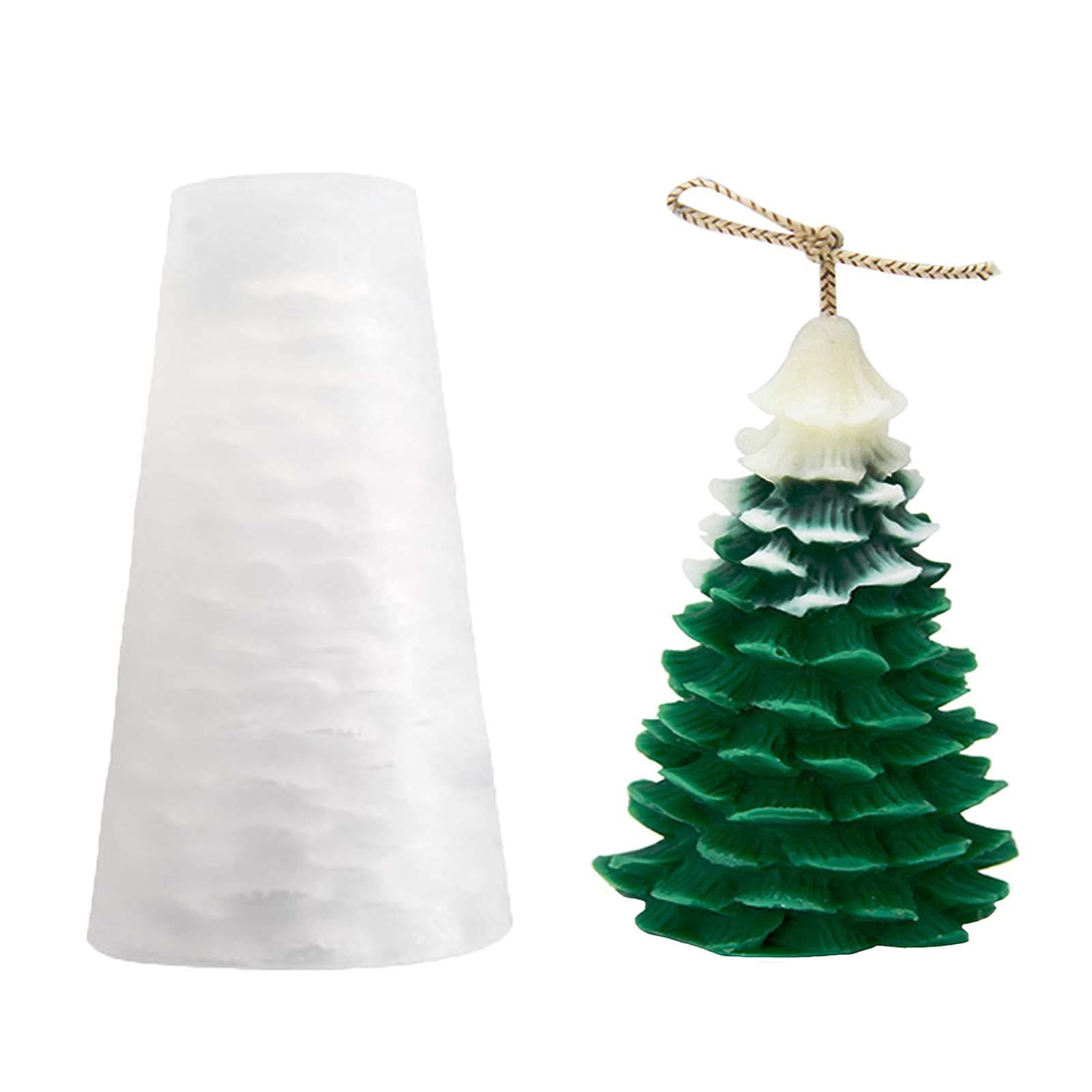 WOPODI 3D Christmas Tree Silicone Mold, Candle Soap Mould Flexible Mold for Candle Making, Xmas Pine Tree Molds DIY Cake Decorating Candle Making Supplies Home Party Holiday Chocolate Cake Decoration