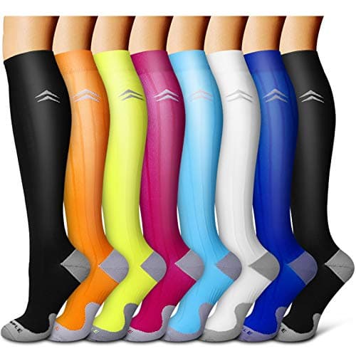Laite Hebe Compression Socks For Women& Men circulation(8 Pairs),Socks-Best for Running,Sports,Hiking,Flight travel,Pregnancy