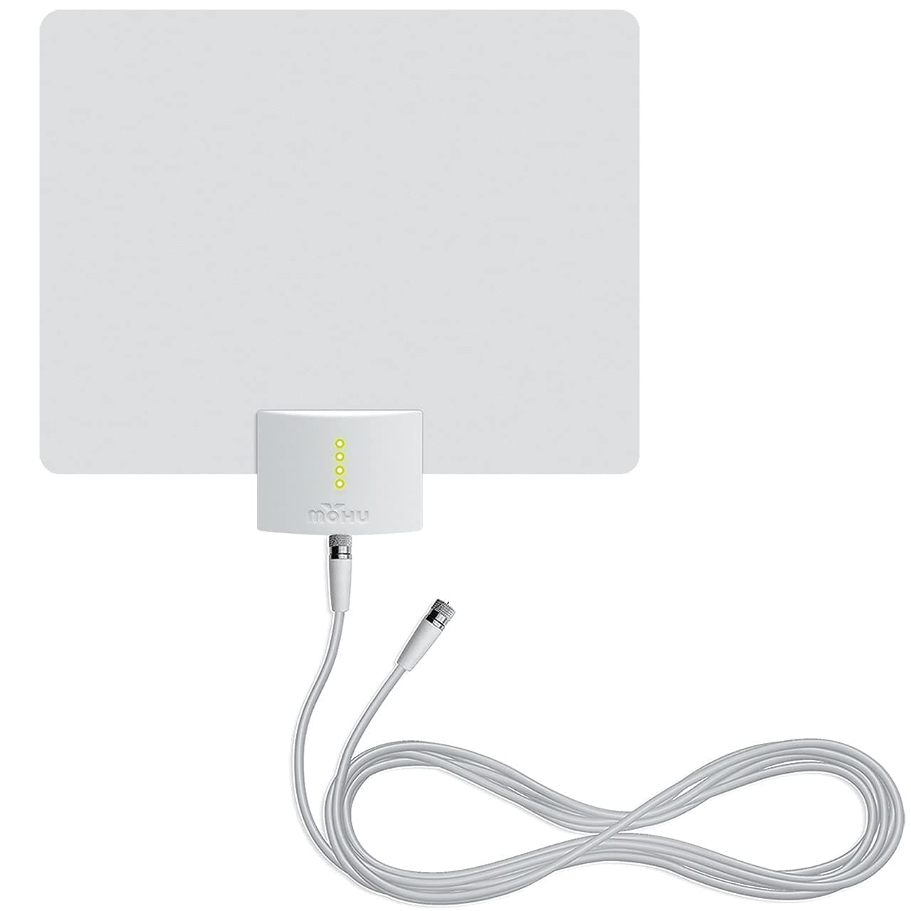 Mohu Leaf Ultimate V3 Amplified Indoor HDTV Antenna, 60-Mile Range, UHF VHF, Multi-Directional, 4K UHD, NEXTGEN TV – w/ 10 ft. Cable, Signal Indicator