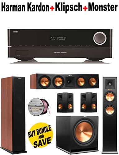 Harman Kardon-AVR1710 + 2 Klipsch-RP250FCH + Klipsch-RP440CCH + 2 Klipsch-RP240SBK + Klipsch-R110SW + Monster Cable-PLATXPMS50 Bundle