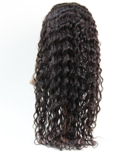 Full Lace Wigs 20" Top-indian Hair 100% Remy Human Hair Wig Deep Wave #1B trademark:hairpr