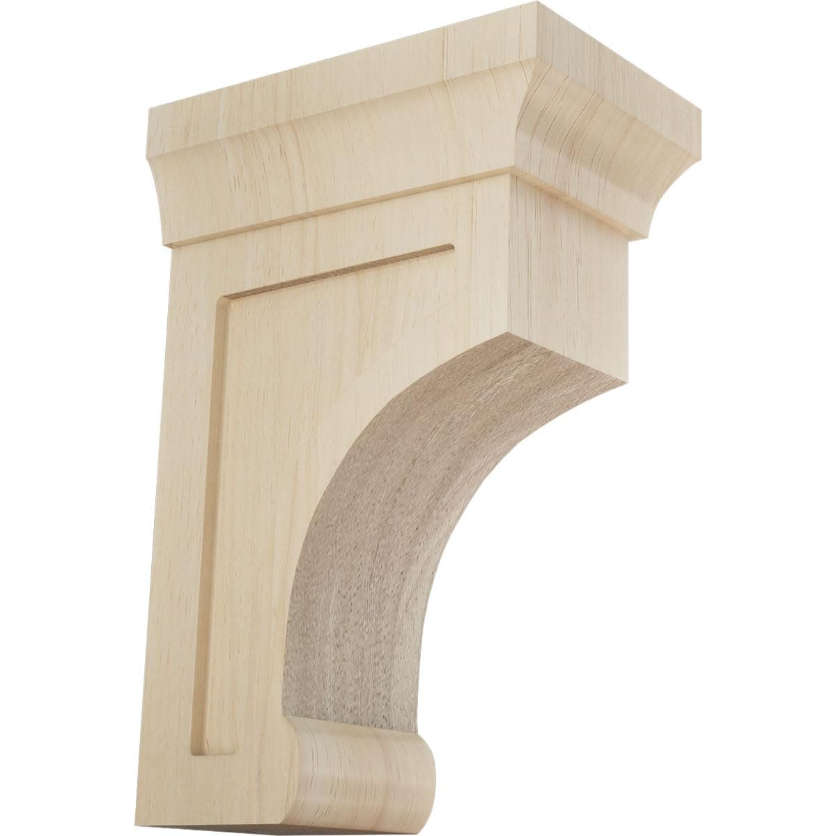 Ekena BKTW02X04X06GORW 2 1/2" Small Gomez Bracket, Rubberwood, Rubber Wood, 2.5-in. W x 4-in. D x 6-in. H