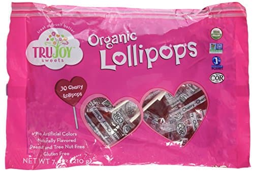 Trujoy Sweets Organic Lollipops Hearts Cherry
