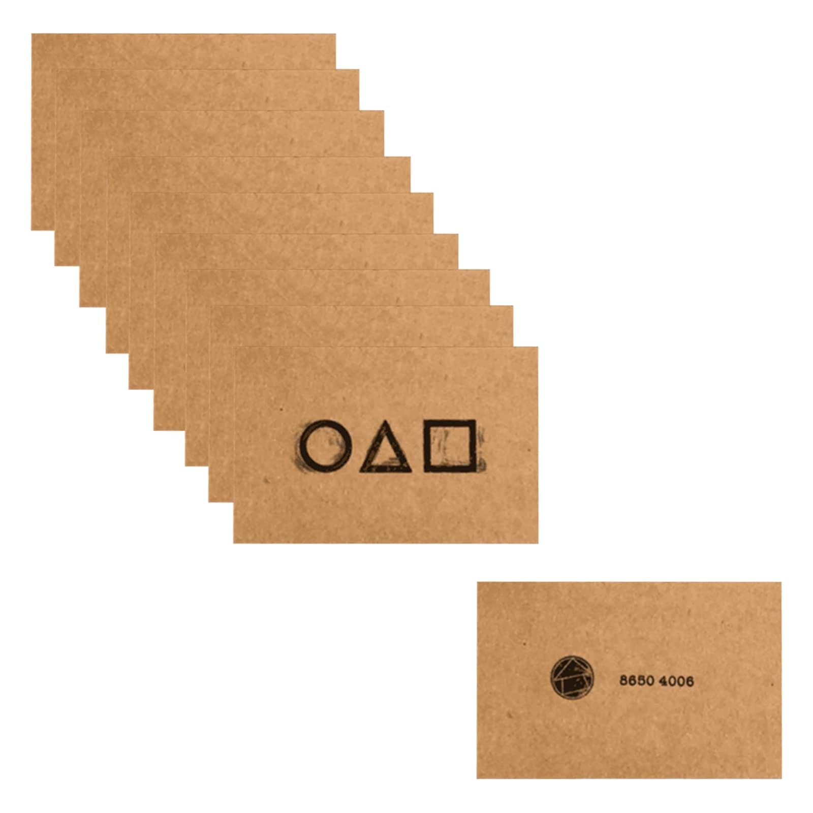 ABABA Squid Cards Game, Geometric Figure Card Game Spoof Cards, The Same Game Card for TV Series (Brown, 10pcs)