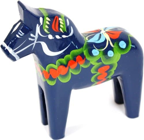 STONEMUSLENils Olsson Hemslojd Ab Traditional Wooden Swedish Dala Horse - Blue 5" (13cm)