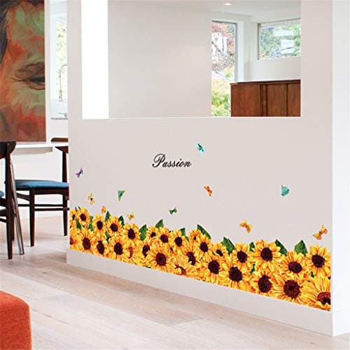 Passion Sun Flower Sunflower Baseboard Wall Sticker - GorNorriss New Mobile Creative Wall Affixed with Decorative Wall Window Decoration