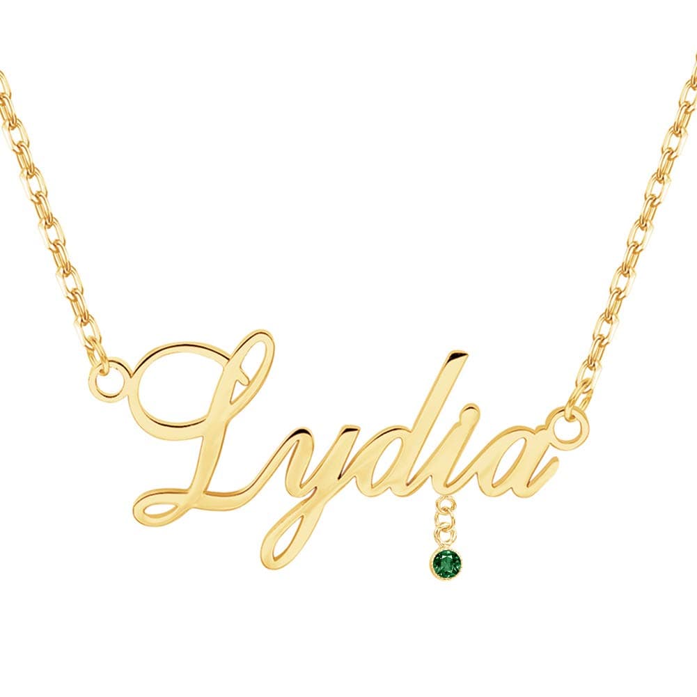 EVER2000 Custom Name Necklace, 18K Gold Plated Nameplate Personalized Jewelry Gift for Women