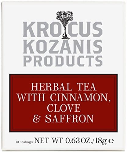 Krocus Kozanis - Herbal Tea with Cinnamon, Clove & Saffron (10 Tea Bags)