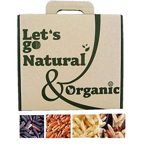 Organic Food Gift Set Healthy Thai RiceBerry Black Brown Red Jasmine Rice from Thailand Pack 4 LB (64 OZ.)