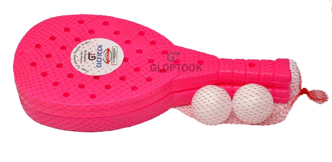 Plastic Table Tennis Badminton Racquet and Ball for Kids - Multicolour