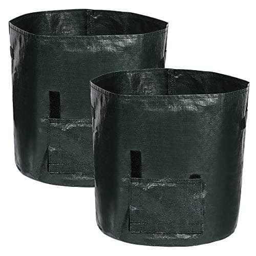 Plant Bags, Garden 2-Pack 7 Gallon Grow Bags/Aeration Heavy Duty Breathable Plant Fabric Pots with Handles and Flap