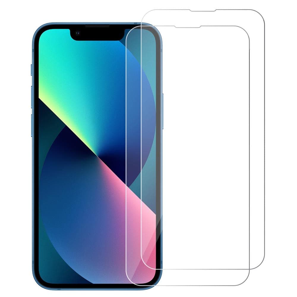 WOW IMAGINE Screen Protector Tempered Glass Guard Compatible With Apple iPhone 14 | iPhone 13 | iPhone 13 Pro | Anti Scratch Case Cover Friendly | with Easy Self Installation Kit- (Pack of 2)
