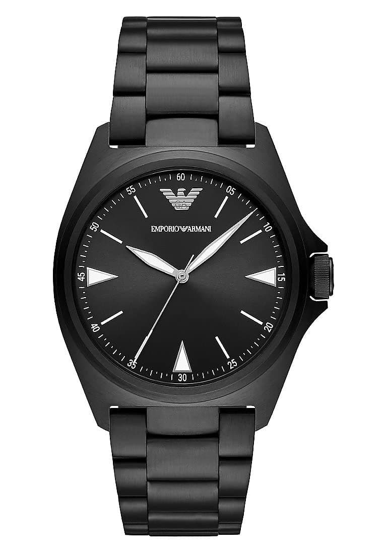 Fossil Emporio Armani Men Black Dial Stainless Steel Analog Watch - AR11257