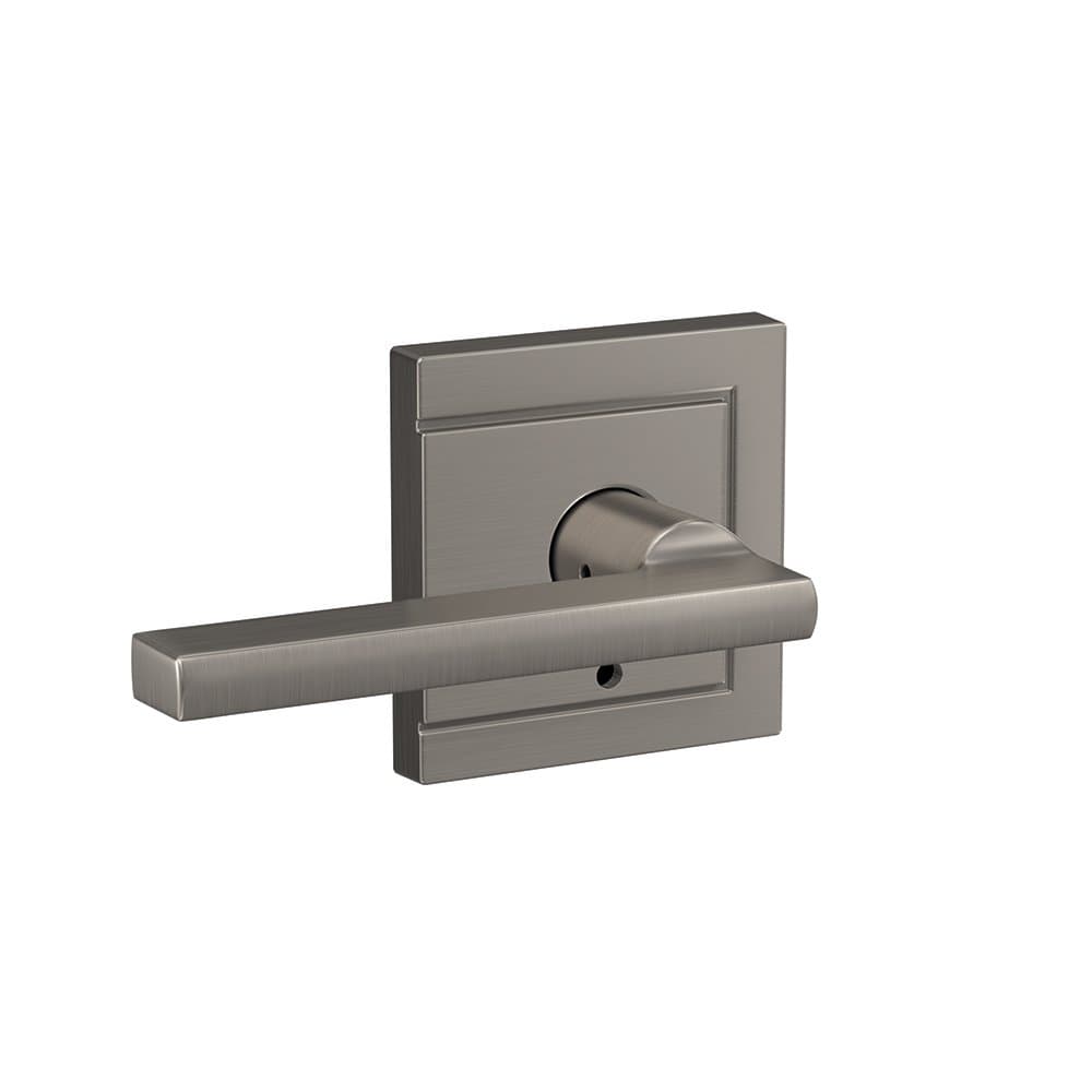 SCHLAGECustom FC21 LAT 619 ULD Latitude Lever with Upland Trim Hall-Closet and Bed-Bath Lock, Satin Nickel