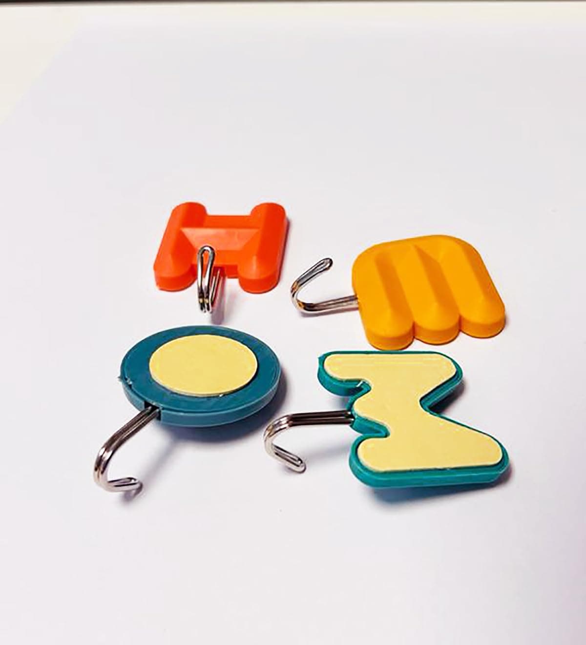 Biella™ 4 Pcs Self-Adhesive Stocking Holder Home Alphabet Wall Key Hooks for Home Kitchen Bathroom Office etc (Random Colors)