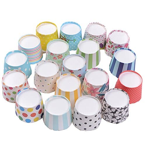 100pcs Random Colorful Premium Greaseproof Cupcake Paper Liners No Muffin Pan Needed Cupcakes Papers