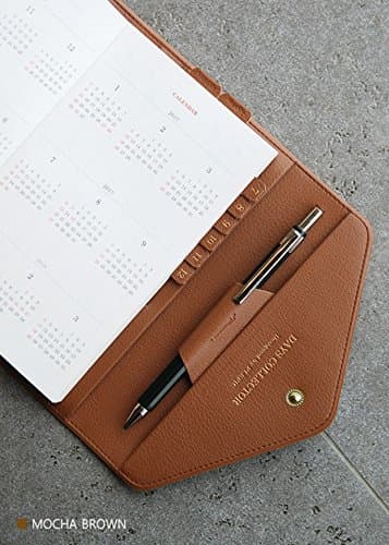 PLEPIC Shine Day Leather Sticker - Diary Index Decorative Leather Sticker (Mocha Brown)